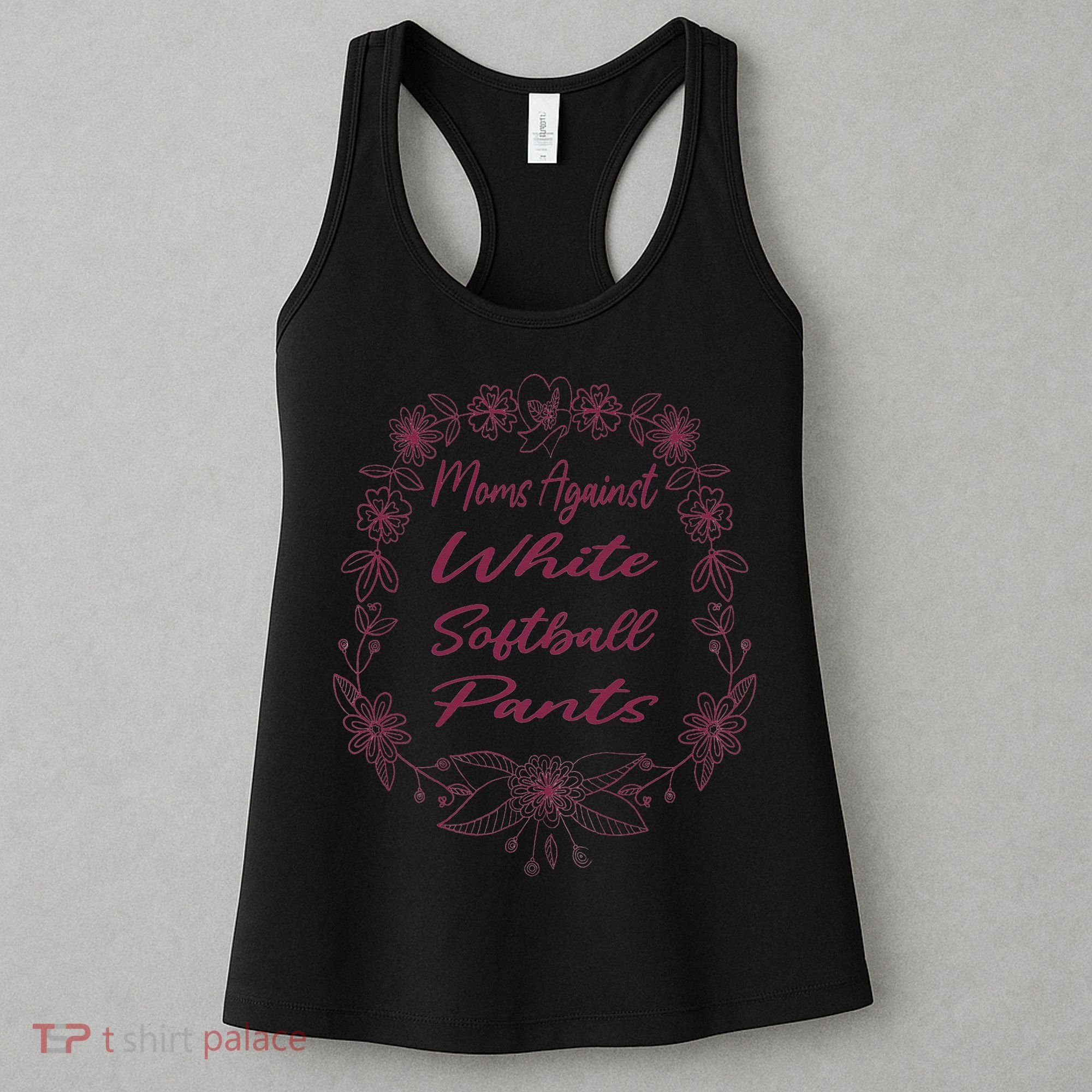 Moms Against White Baseball Pants Funny Baseball Season Mom Women's Tank Top