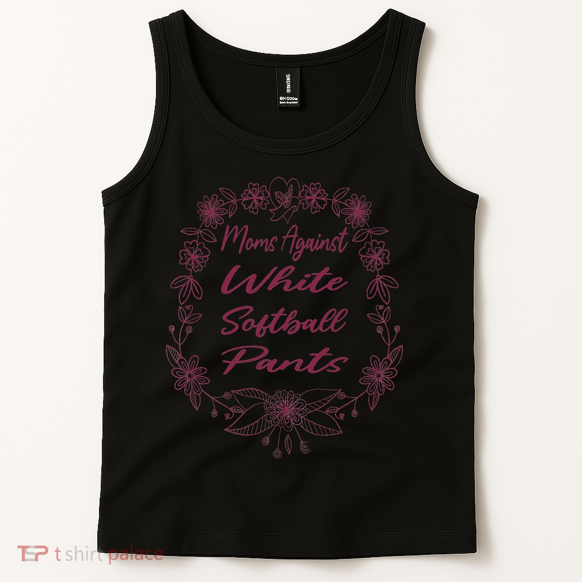 Moms Against White Baseball Pants Funny Baseball Season Mom Tank Top