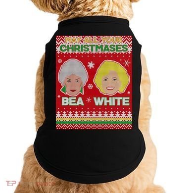 May All Your Christmases Bea White Ugly Christmas Doggie Tank