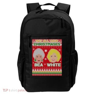 May All Your Christmases Bea White Ugly Christmas Backpack