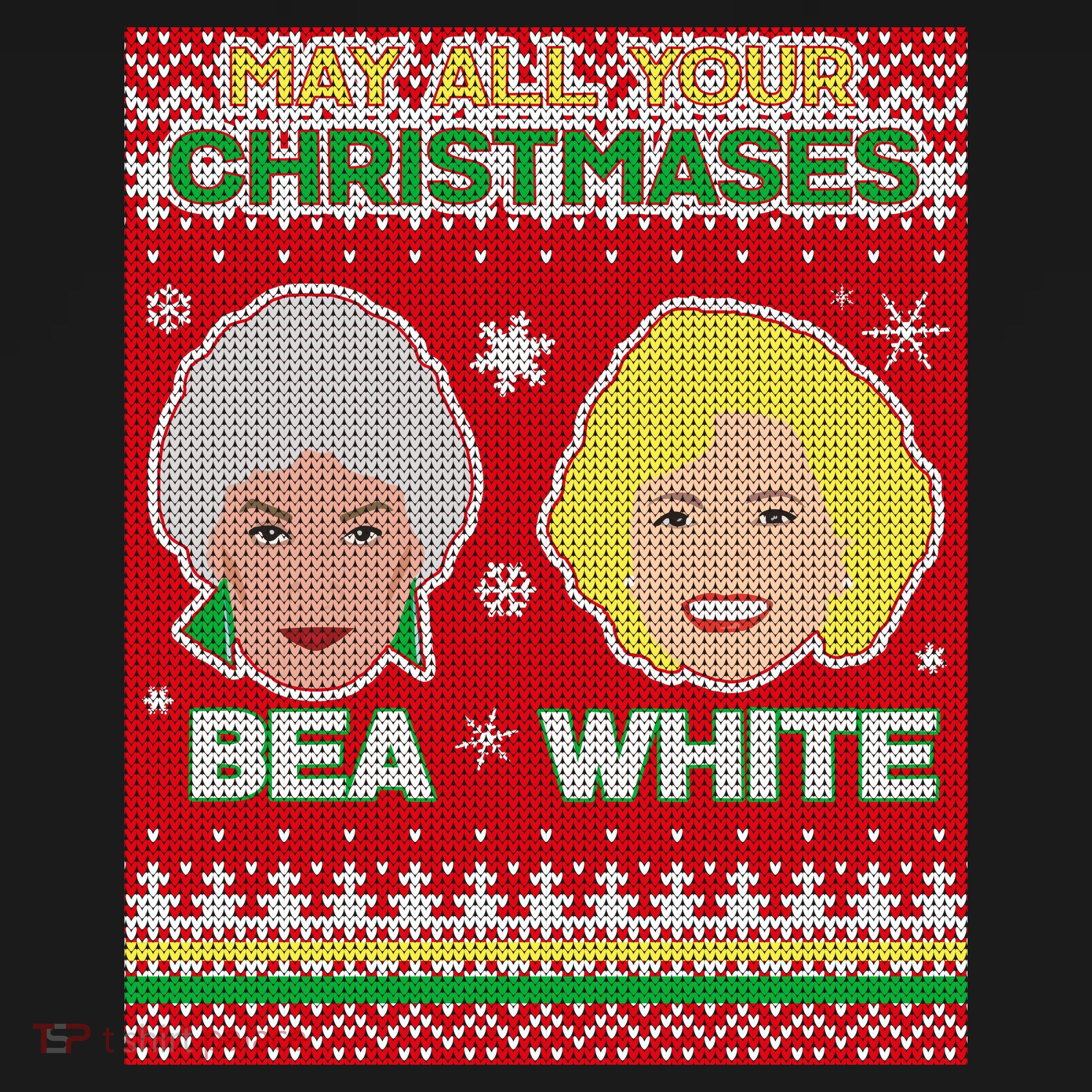 May All Your Christmases Bea White Ugly Christmas Toddler Hoodie