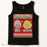 May All Your Christmases Bea White Ugly Christmas Tank Top thumb 2