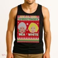 May All Your Christmases Bea White Ugly Christmas Tank Top thumb 3