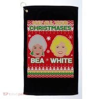 May All Your Christmases Bea White Ugly Christmas Golf Towel thumb 0