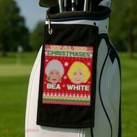 May All Your Christmases Bea White Ugly Christmas Golf Towel thumb 2