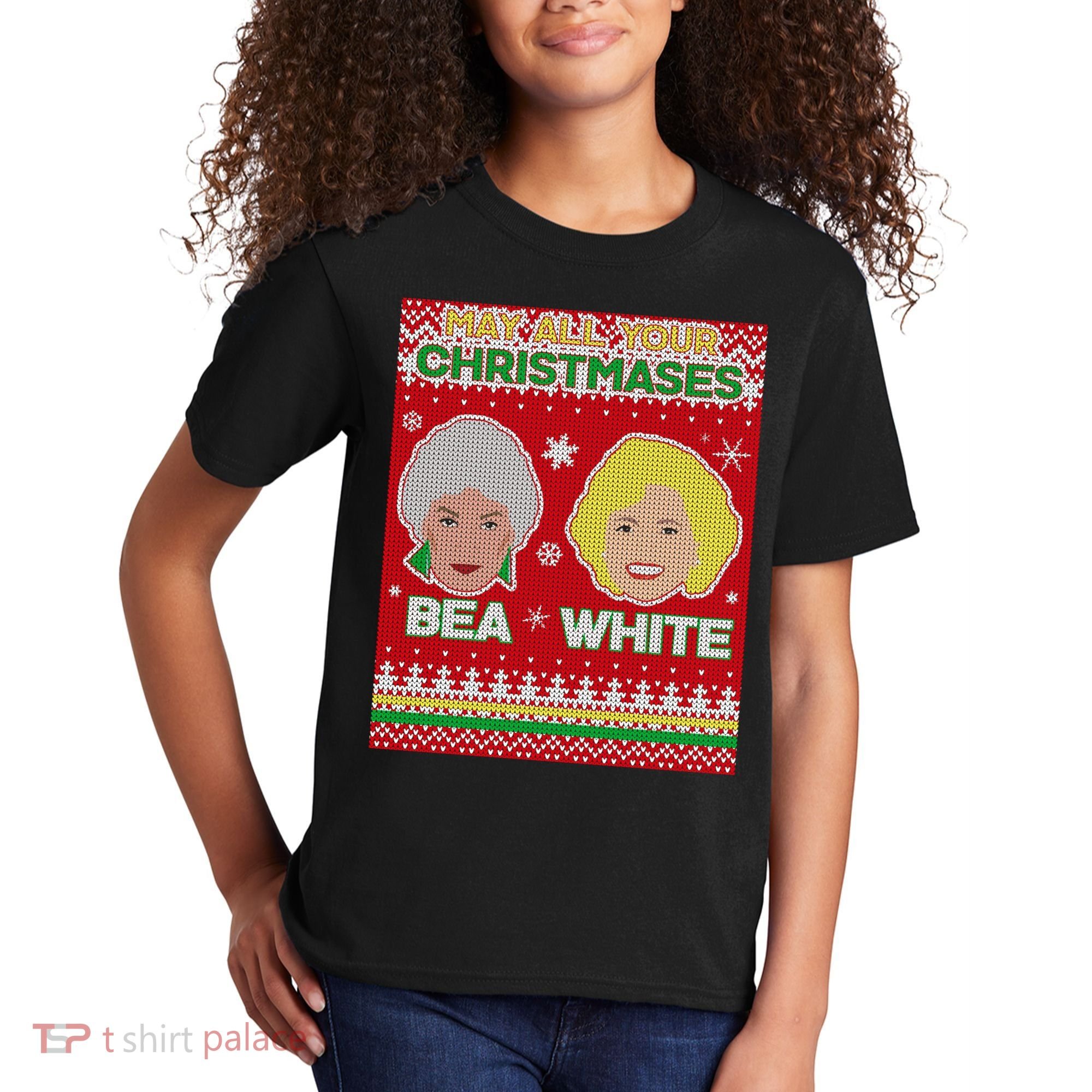May All Your Christmases Bea White Ugly Christmas Kids T-Shirt