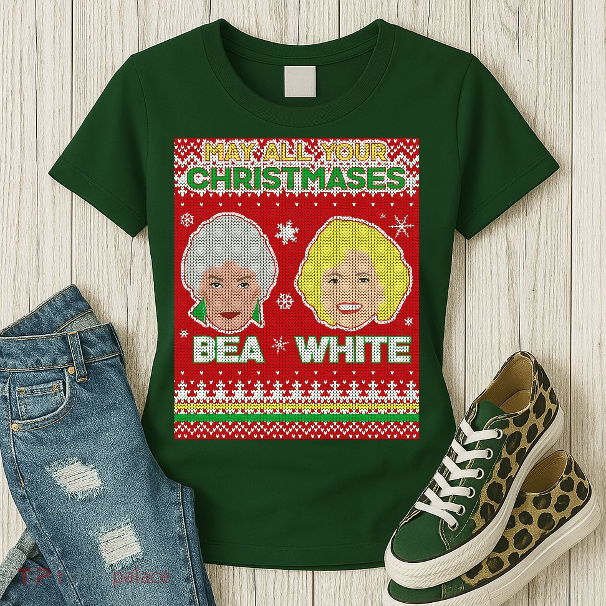 May All Your Christmases Bea White Ugly Christmas Women's T-Shirt