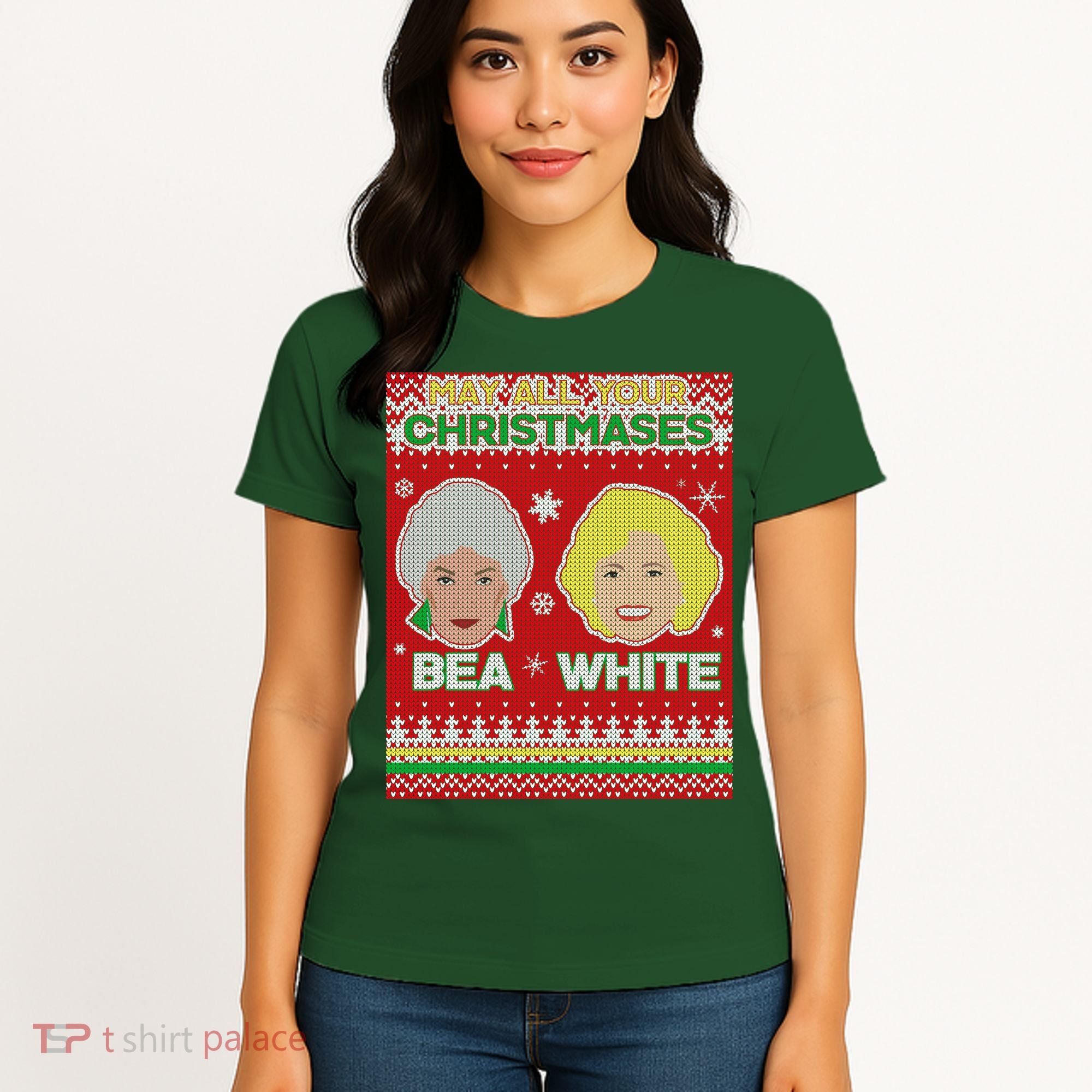 May All Your Christmases Bea White Ugly Christmas Women's T-Shirt