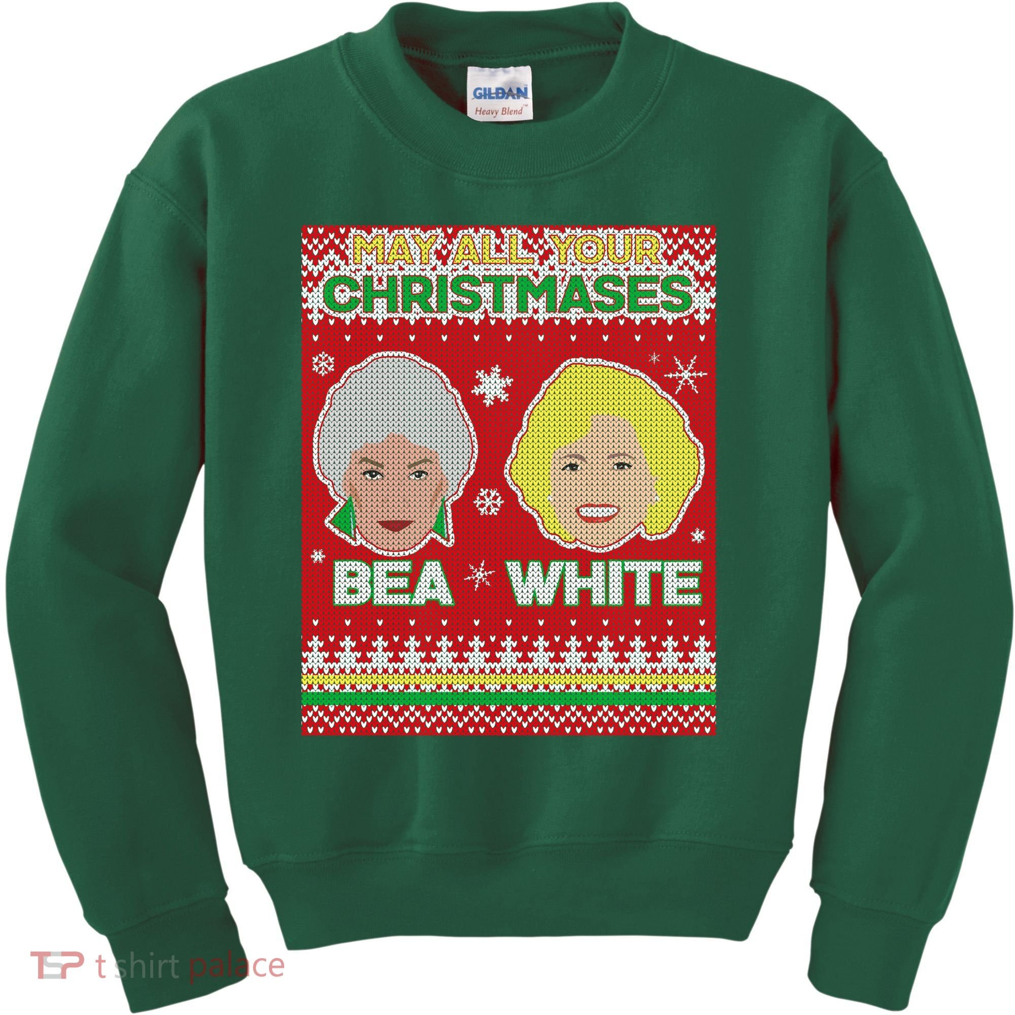 May All Your Christmases Bea White Ugly Christmas Kids Sweatshirt