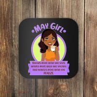 May Birthday Girl Knows More Than You Realize Coaster thumb 0