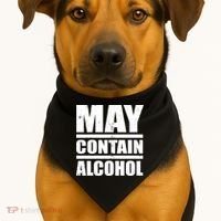 May Contain Alcohol USA-Made Doggie Bandana thumb 1
