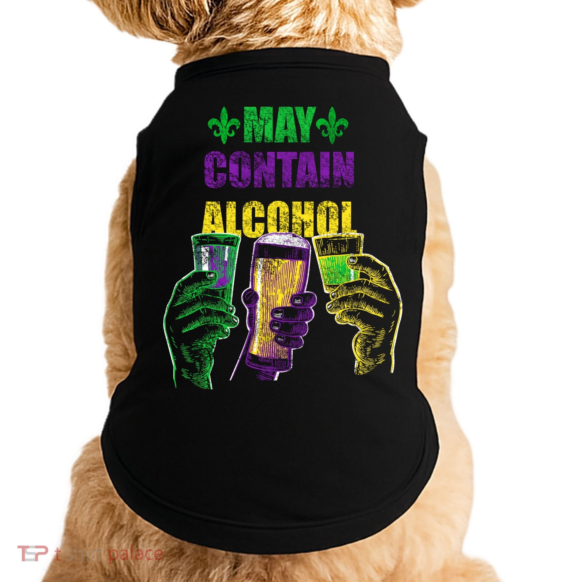 May Contain Alcohol Mardi Gras Doggie Tank