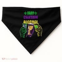 May Contain Alcohol Mardi Gras USA-Made Doggie Bandana thumb 0