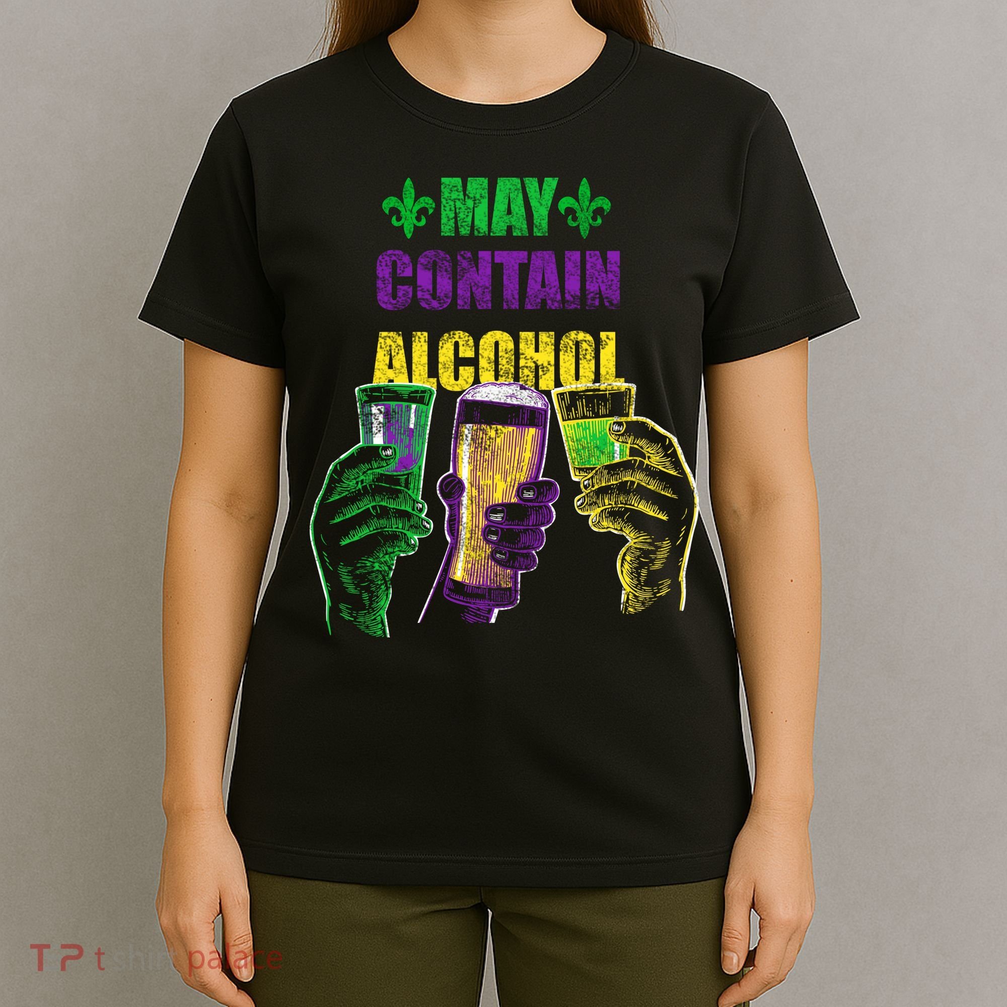 May Contain Alcohol Mardi Gras T-Shirt