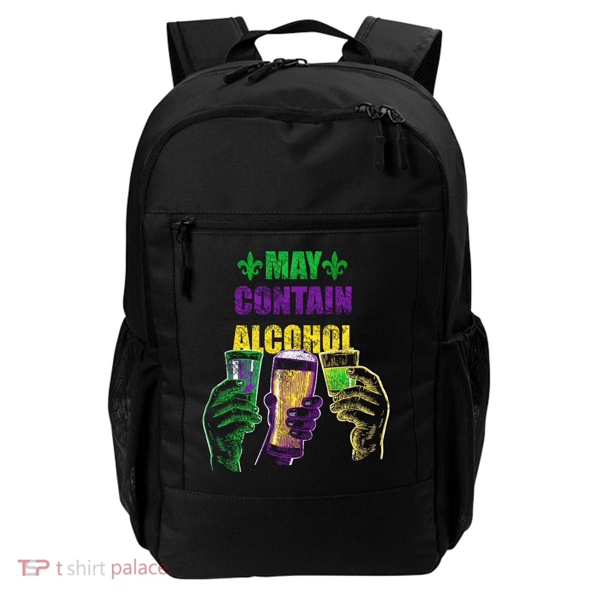 May Contain Alcohol Mardi Gras Backpack