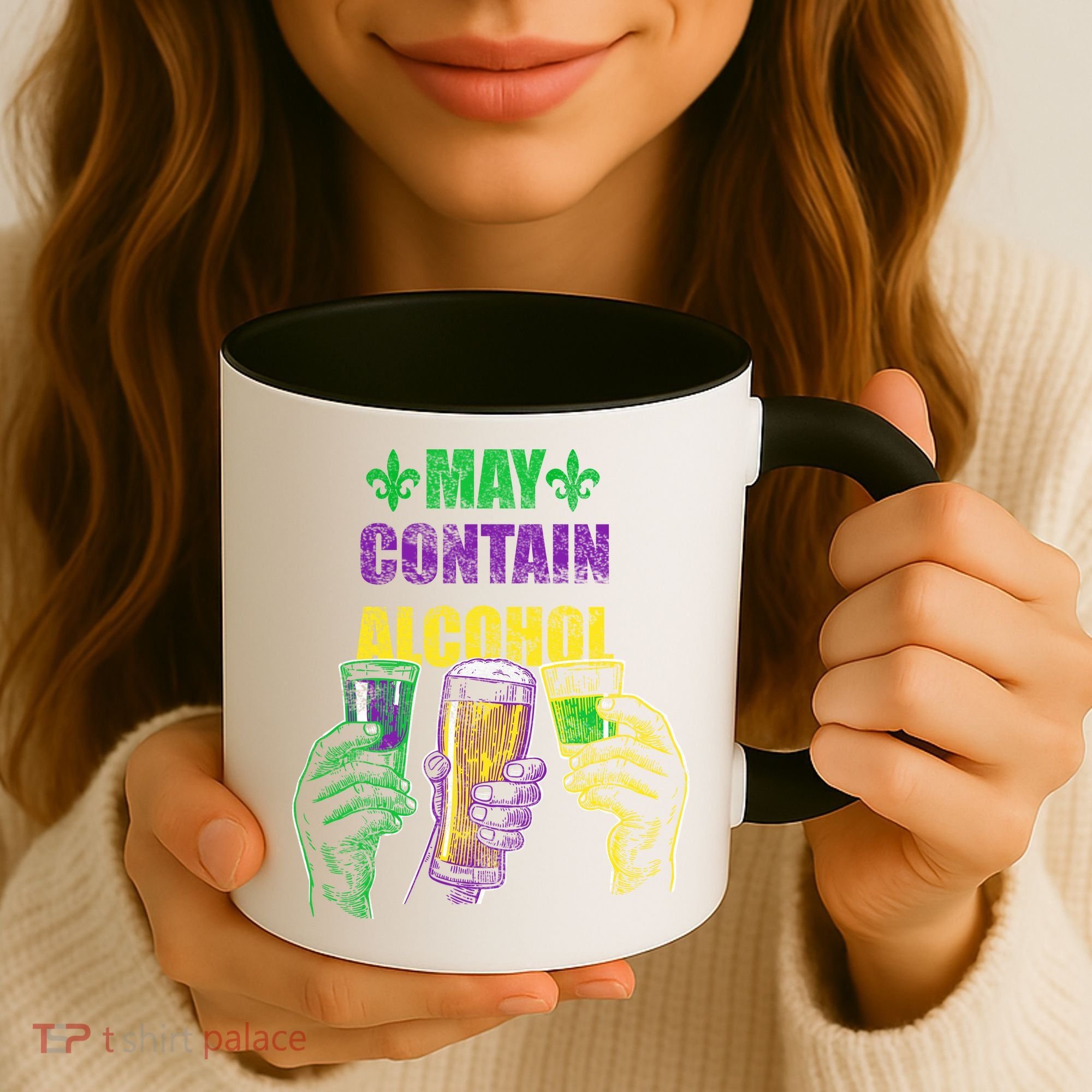 May Contain Alcohol Mardi Gras Coffee Mug