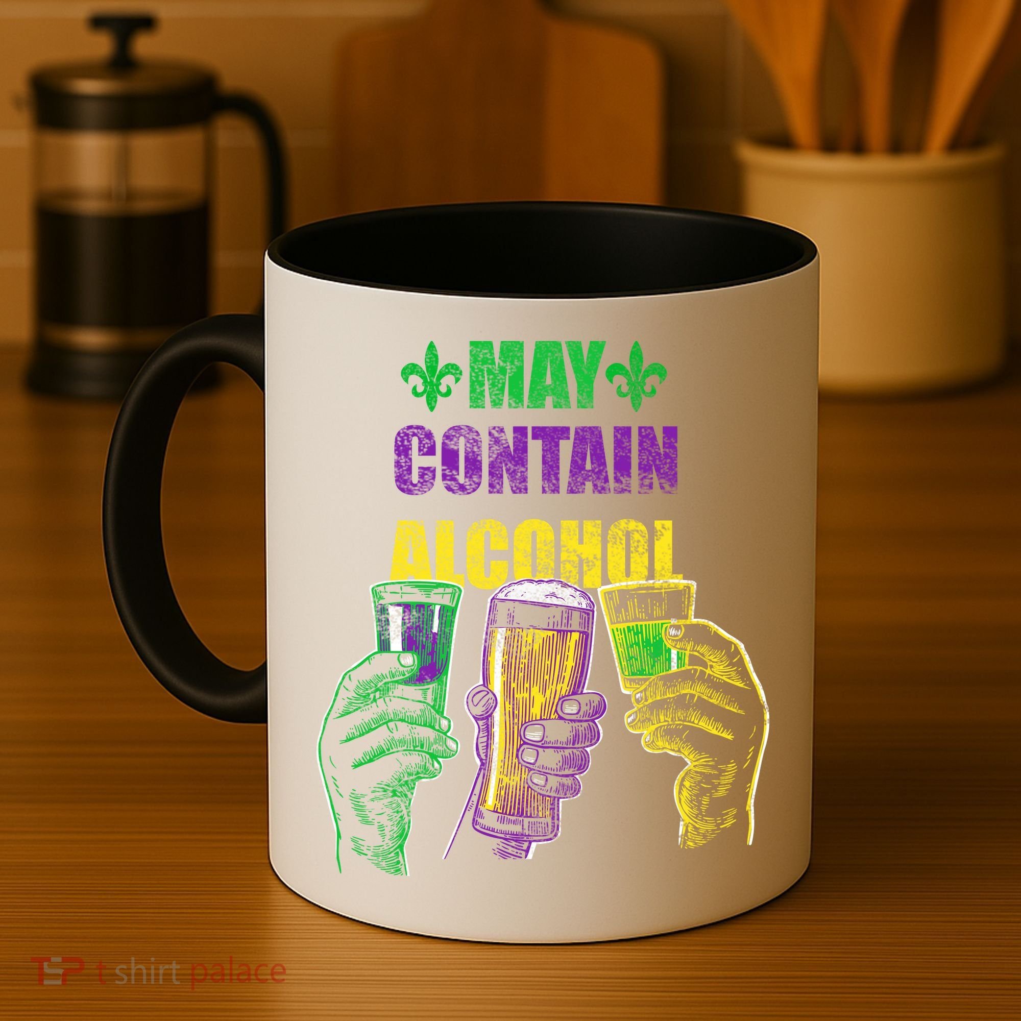May Contain Alcohol Mardi Gras Coffee Mug