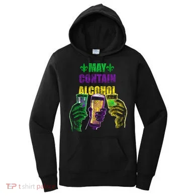 May Contain Alcohol Mardi Gras Women's Hoodie