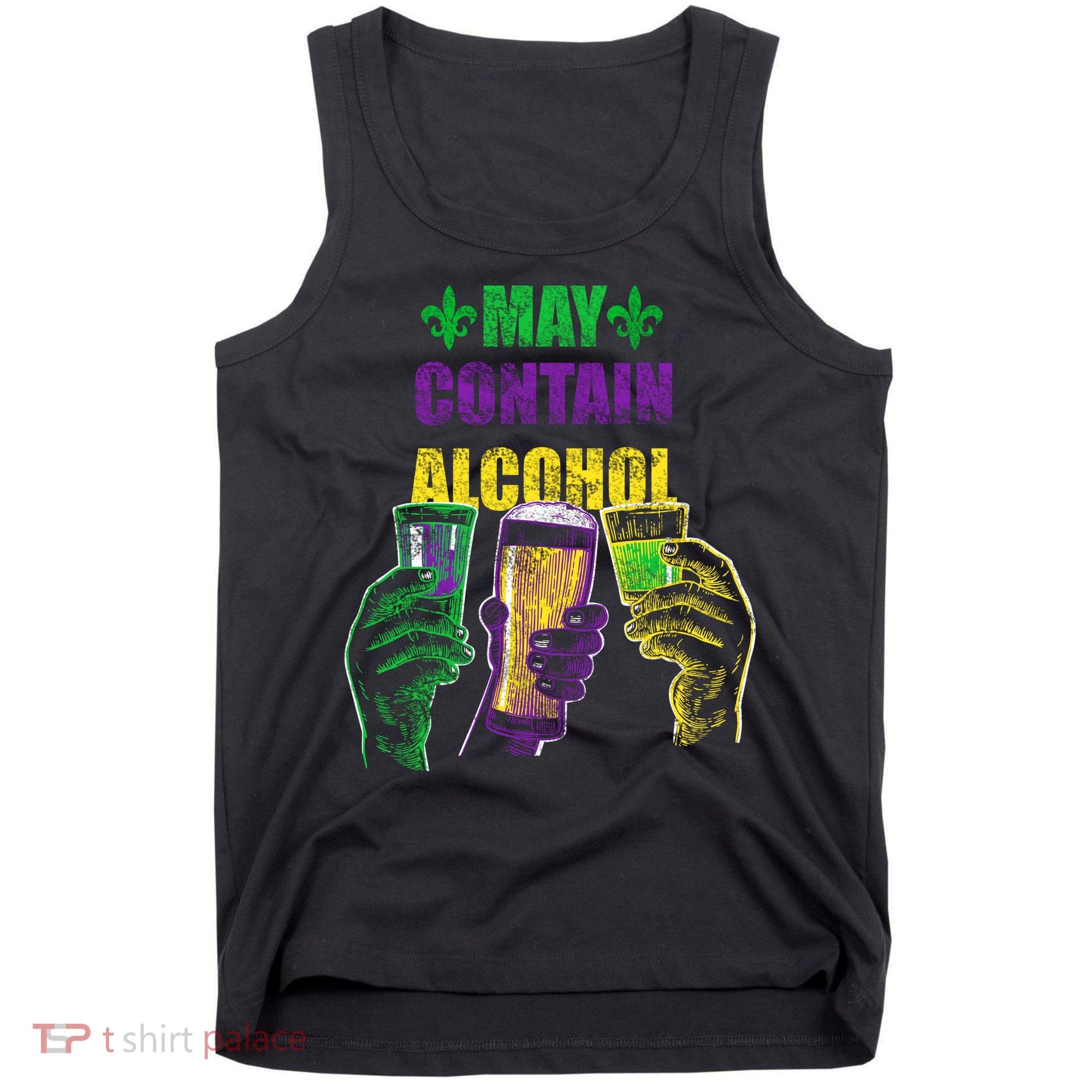 May Contain Alcohol Mardi Gras Tank Top
