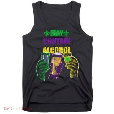 May Contain Alcohol Mardi Gras Tank Top