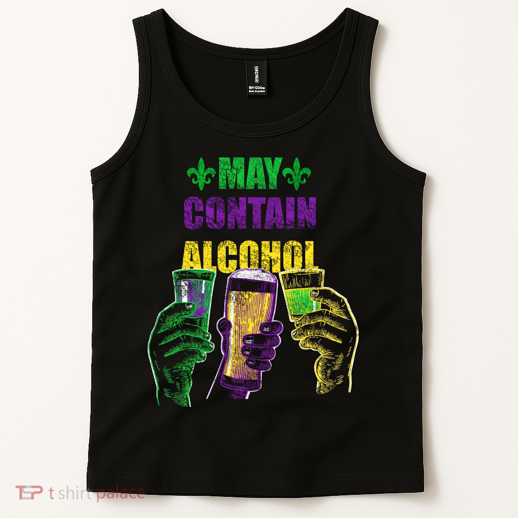 May Contain Alcohol Mardi Gras Tank Top