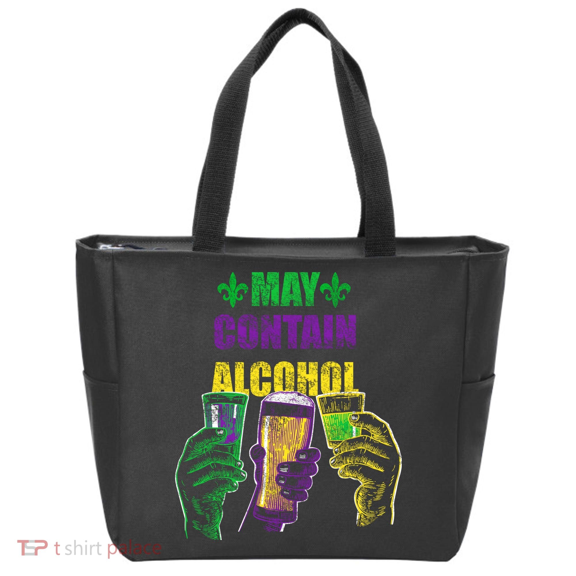 May Contain Alcohol Mardi Gras Tote Bag