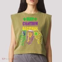 May Contain Alcohol Mardi Gras Garment-Dyed Women's Muscle Tee thumb 2