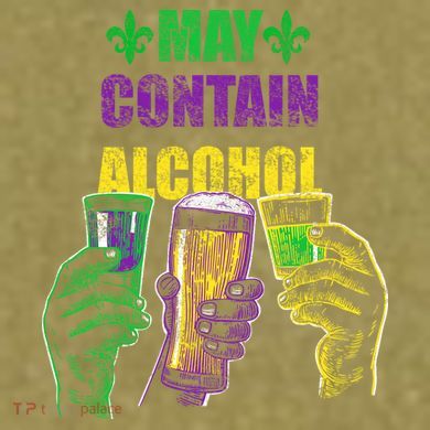 May Contain Alcohol Mardi Gras Garment-Dyed Women's Muscle Tee