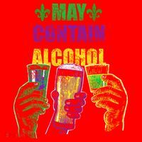 May Contain Alcohol Mardi Gras Santa Hat thumb 1