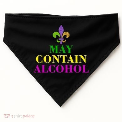 May Contain Alcohol Mardi Gras Spaid USA-Made Doggie Bandana