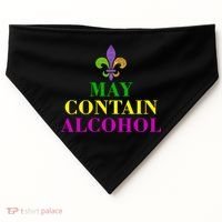 May Contain Alcohol Mardi Gras Spaid USA-Made Doggie Bandana thumb 0