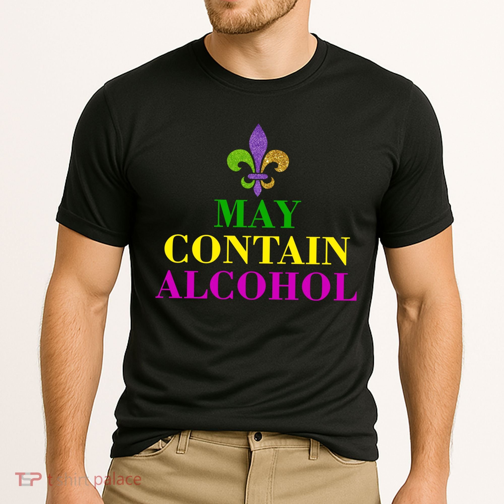 May Contain Alcohol Mardi Gras Spaid Cooling Performance Crew T-Shirt