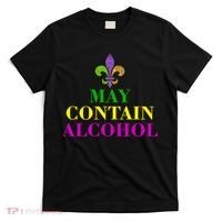 May Contain Alcohol Mardi Gras Spaid T-Shirt thumb 0