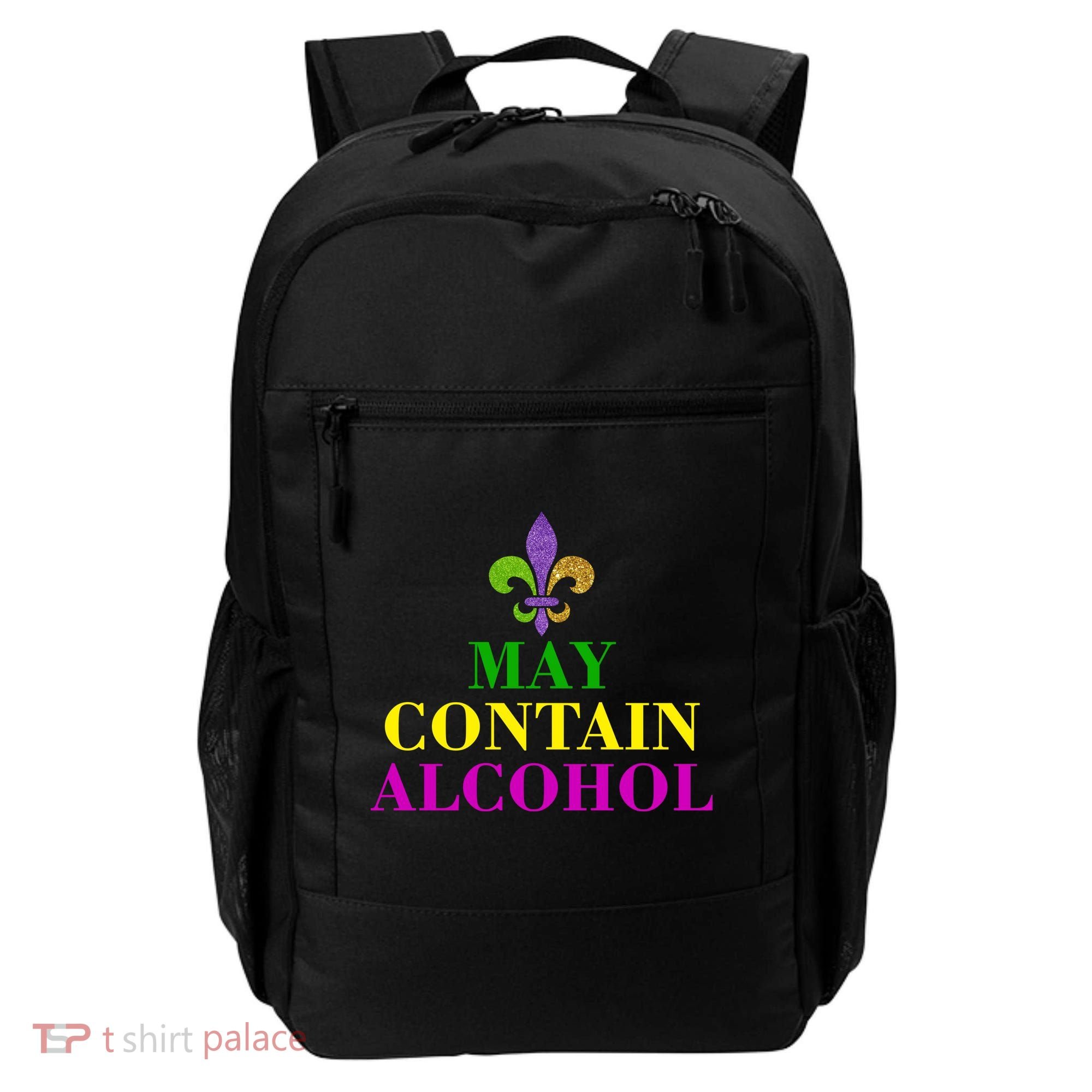 May Contain Alcohol Mardi Gras Spaid Backpack