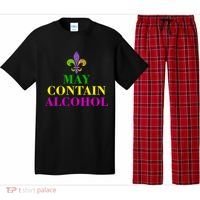 May Contain Alcohol Mardi Gras Spaid Pajama Set thumb 0