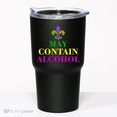 May Contain Alcohol Mardi Gras Spaid Tumbler