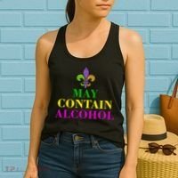 May Contain Alcohol Mardi Gras Spaid Women's Tank Top thumb 2
