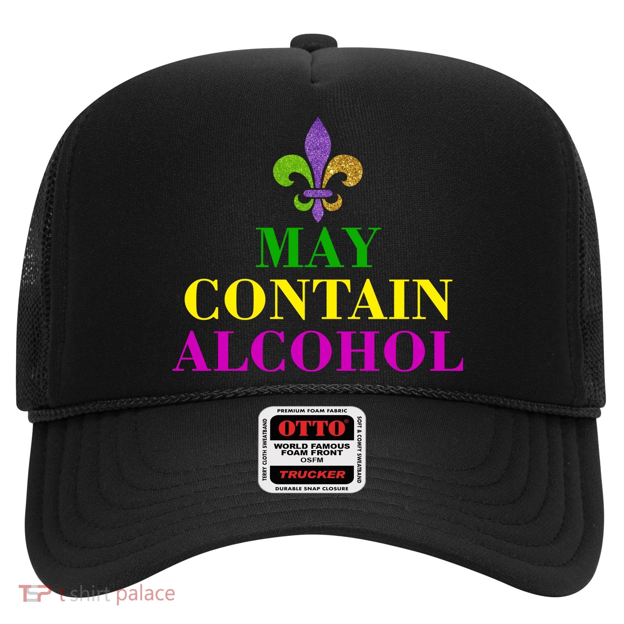 May Contain Alcohol Mardi Gras Spaid Hat