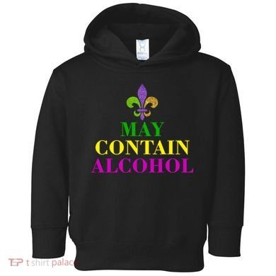 May Contain Alcohol Mardi Gras Spaid Toddler Hoodie