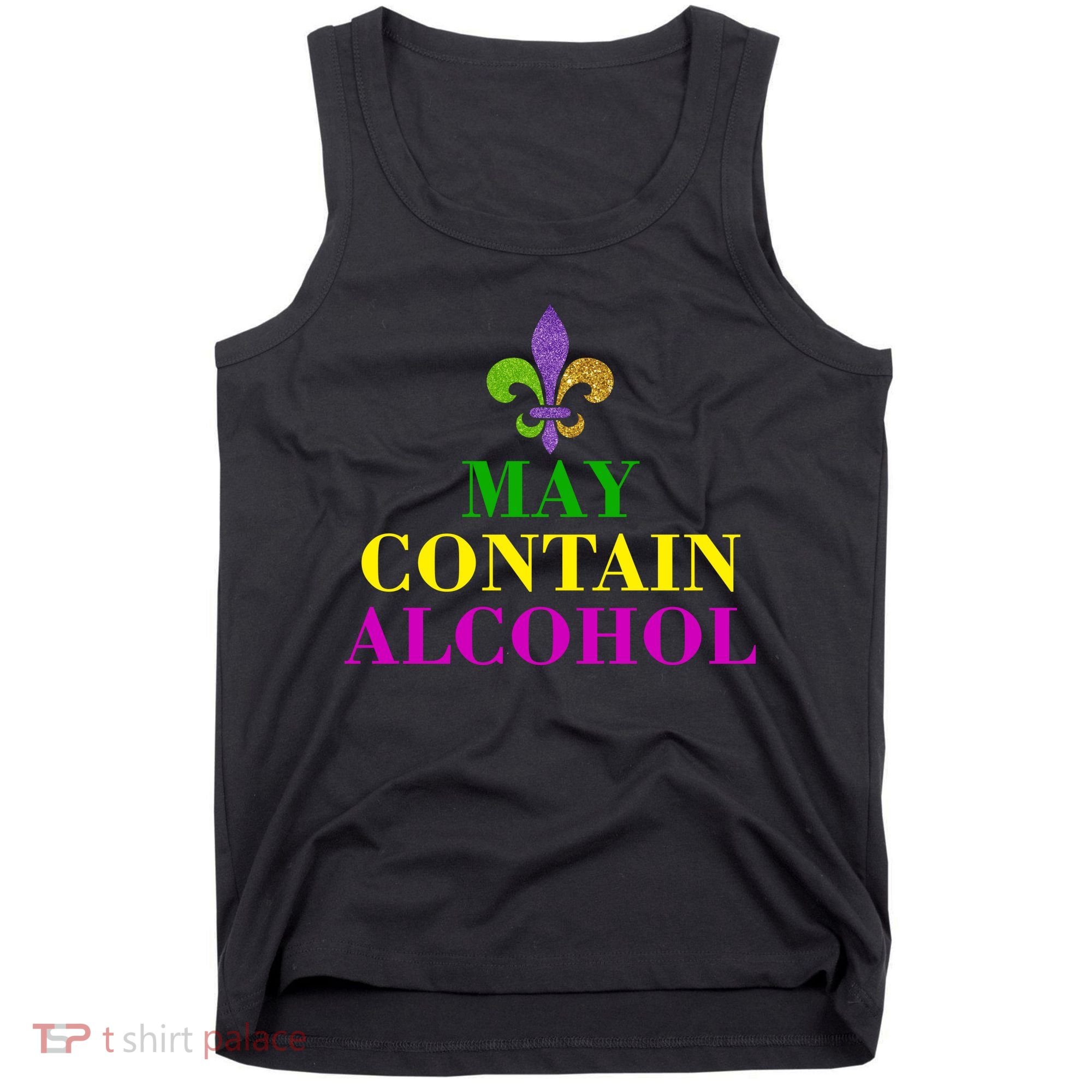 May Contain Alcohol Mardi Gras Spaid Tank Top