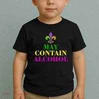 May Contain Alcohol Mardi Gras Spaid Toddler T-Shirt thumb 2