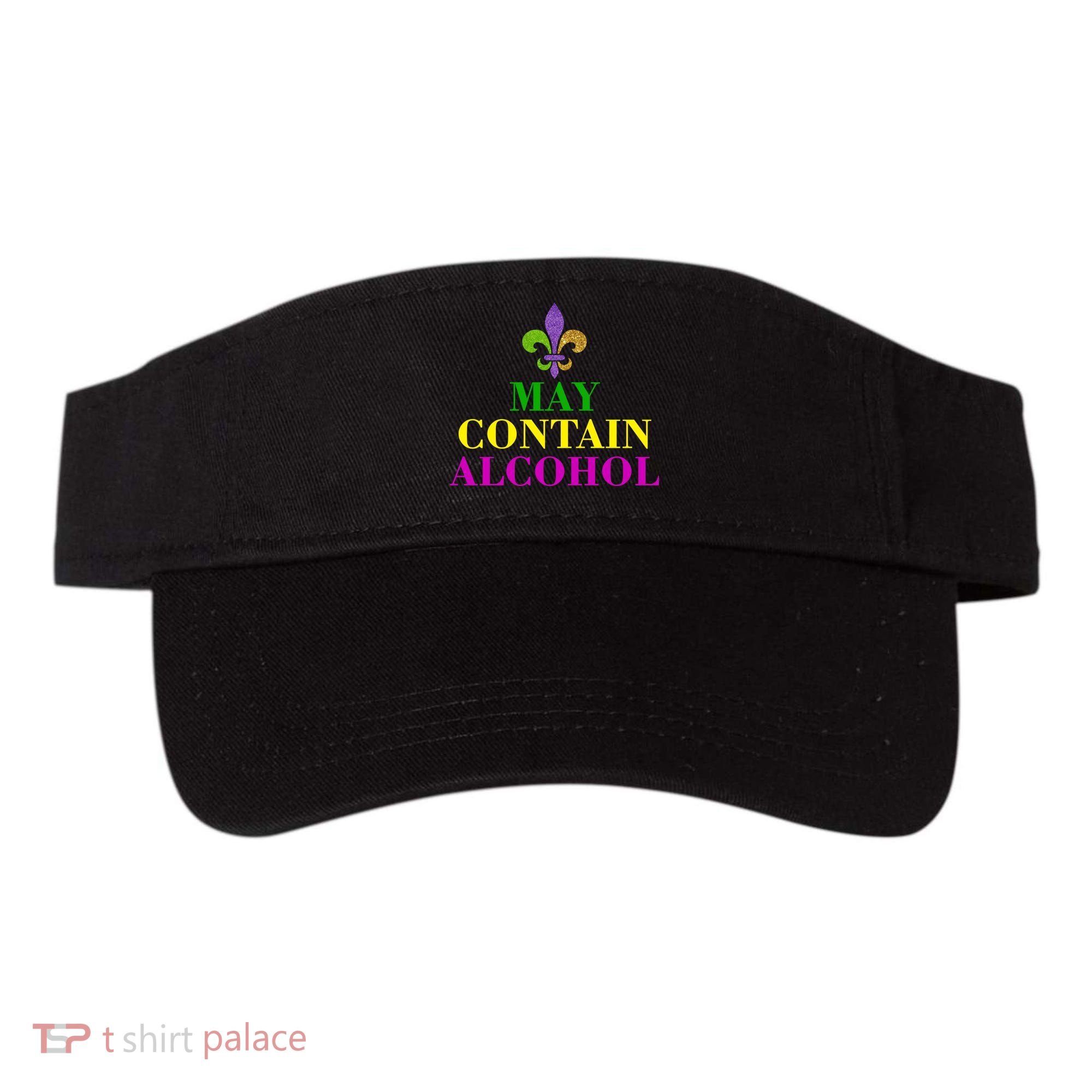 May Contain Alcohol Mardi Gras Spaid Visor