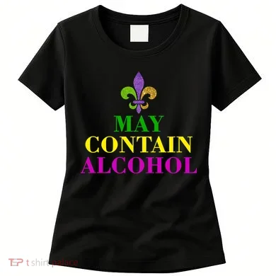 May Contain Alcohol Mardi Gras Spaid Women's T-Shirt