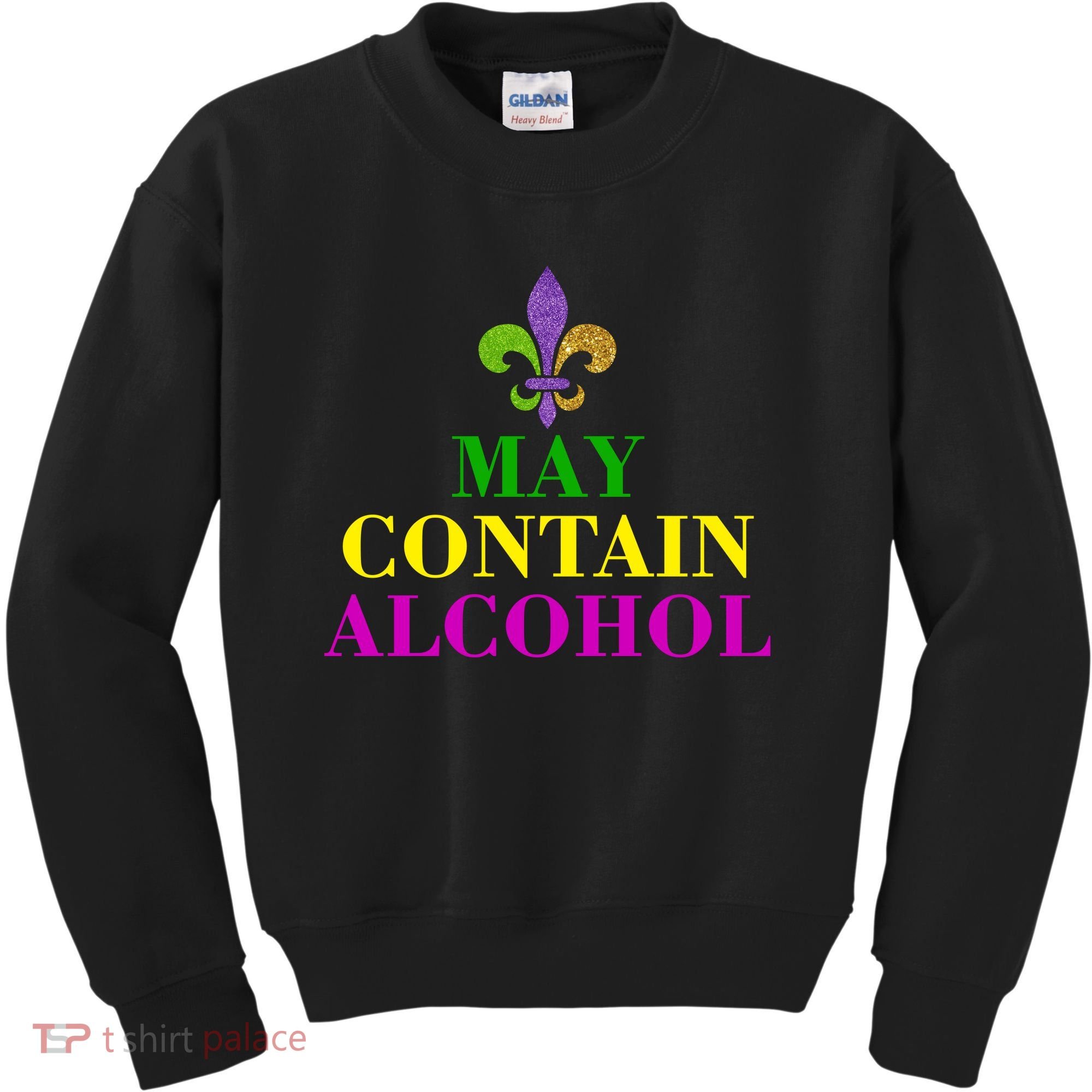 May Contain Alcohol Mardi Gras Spaid Kids Sweatshirt