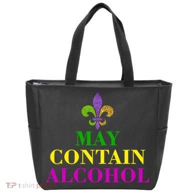 May Contain Alcohol Mardi Gras Spaid Tote Bag