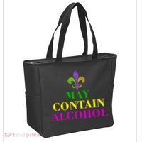 May Contain Alcohol Mardi Gras Spaid Tote Bag thumb 2