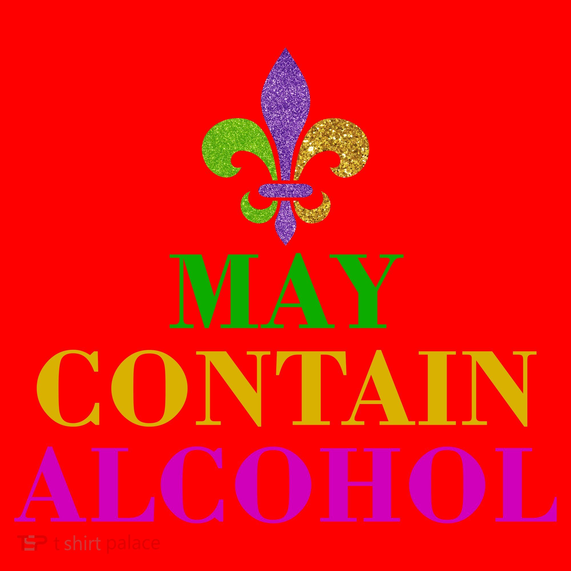 May Contain Alcohol Mardi Gras Spaid Santa Hat