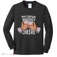 May Contain Whiskey Cheers Kids Long Sleeve Shirt thumb 0
