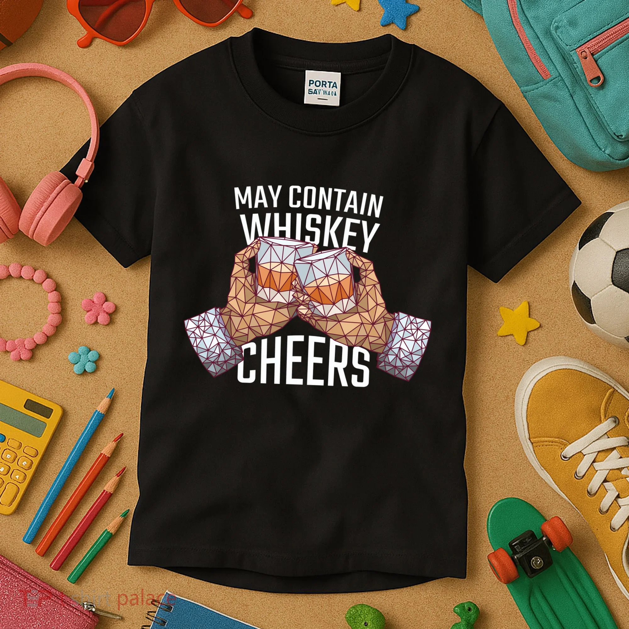 May Contain Whiskey Cheers Kids T-Shirt