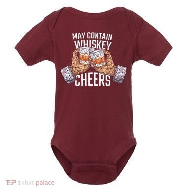 May Contain Whiskey Cheers Baby Bodysuit